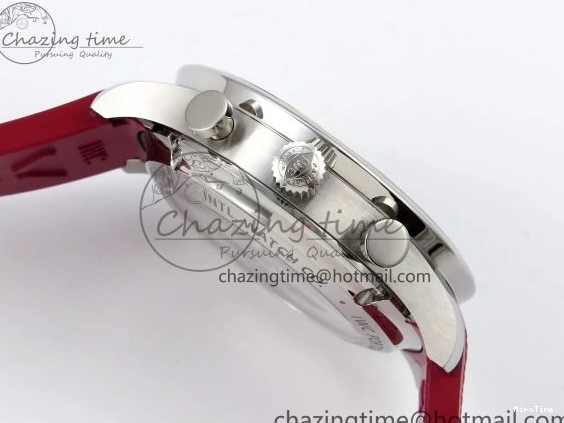 MIROTIME 0311 Reliable Portuguese Chrono IW3716 Z+F 1:1 Best Edition Red Dial on Red Rubber Strap A 7015